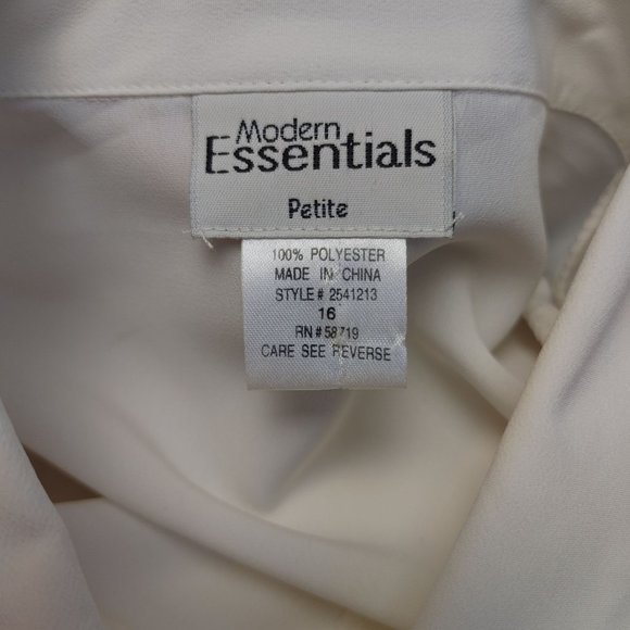 Modern Essentials Men's Petite White Sheer Button Up Shirt 16 - Picture 3 of 3